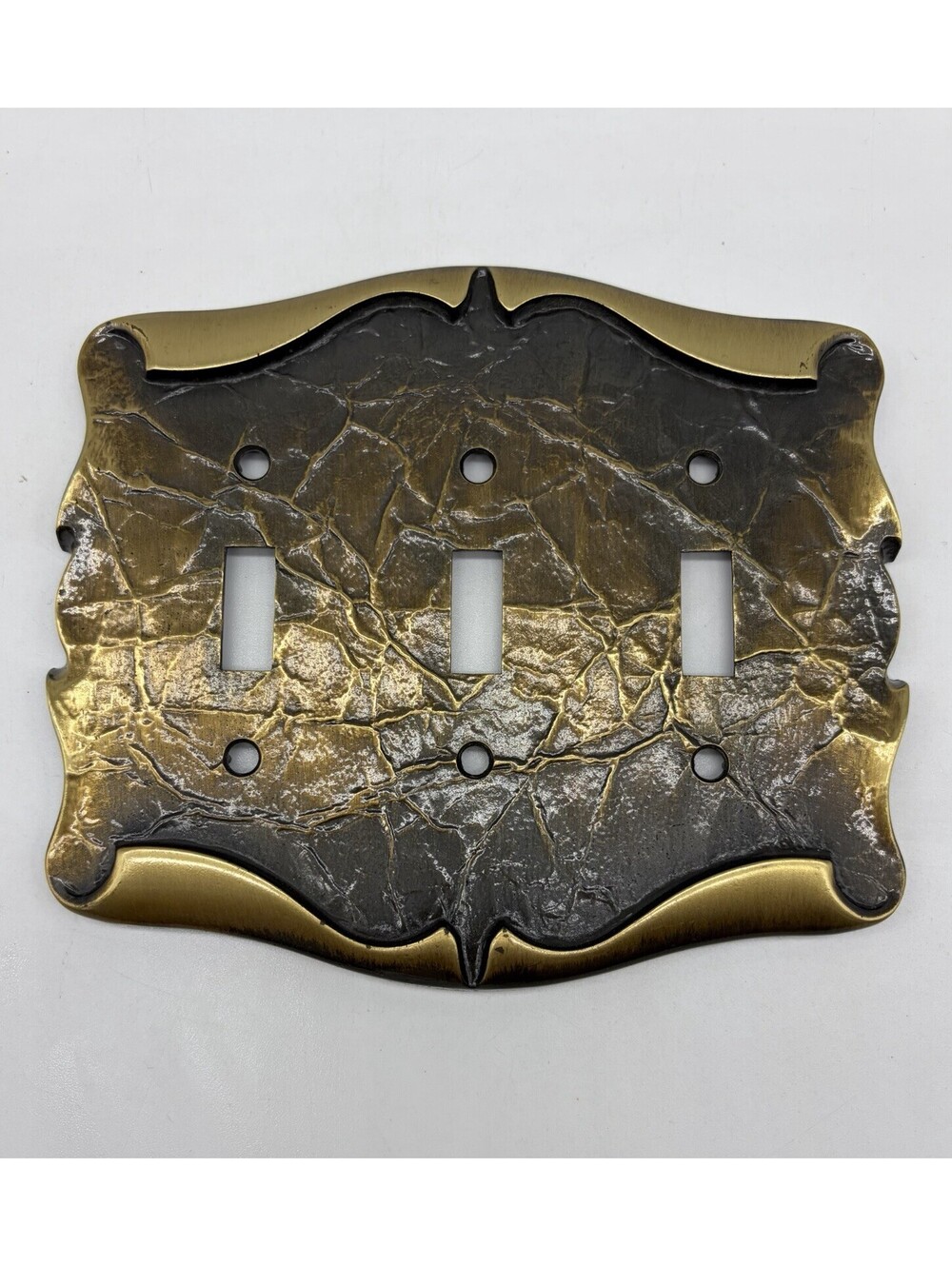 Vintage Amerock Carriage Metal Triple Light Switch Wall Plate Cover 9086-1 70’s